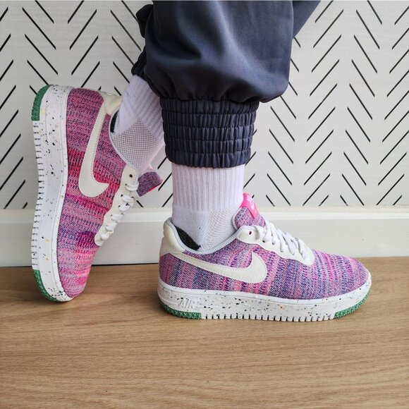 ❤️Rare Nike AF 1 Crater Flyknit Womens Shoes Sz 7.5 Fuchsia Pink 2020 DC7273-500 - Picture 1 of 15